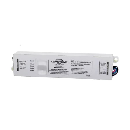 Keystone 25W Power Selectable Constant Current LED Driver, KTLD-25-UV-PS600-42-VDIM-LP2 KTLD-25-UV-PS600-42-VDIM-LP2