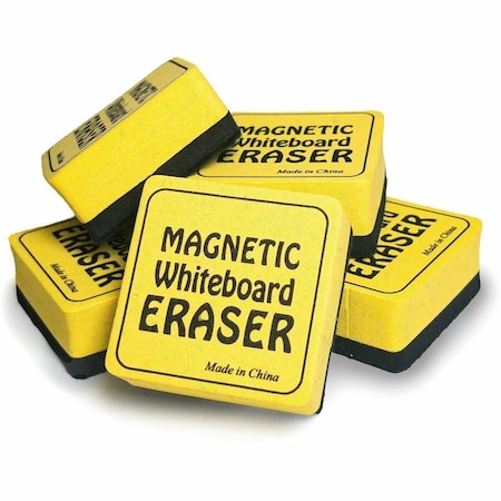 The Pencil Grip Magnetic Whiteboard Eraser, 2" x 2", Yellow, 12 Per Pack, PK2 355