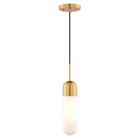 Vaxcel Thalia Gold Brass Contemporary Mini Pendant Ceiling Light White Pill Glass P0420