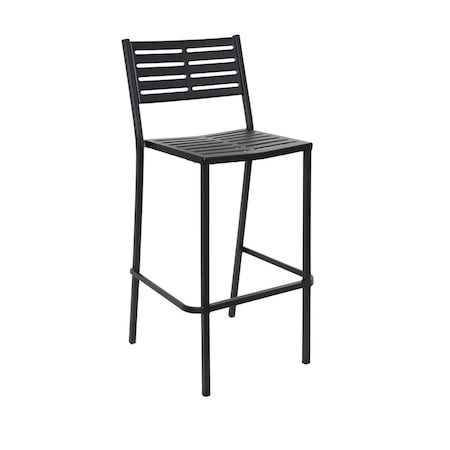 Bfm Seating Daytona Stacking Patio Dining Barstool Sand Black SU2810BBL