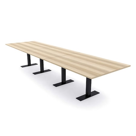 Skutchi Designs 16ft Rectangular Conference Table With Power | Harmony Series | 16 Person Meeting Room Table HAR-REC-48x192-T.BK-K525-NA