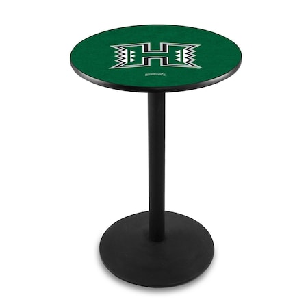 Holland Bar Stool Co 42" Blk Wrinkle Hawaii Pub Table, 36" dia. Top L214B4236Hawaii