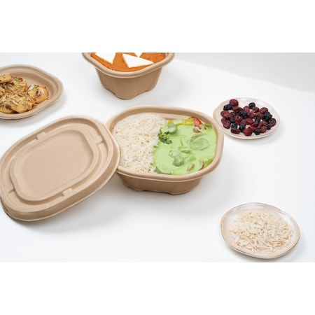 Chuk Bowl 24 oz square round with Snap Lock, Natural Molded Fiber, 750 Count Case, 750PK BW-24-SL