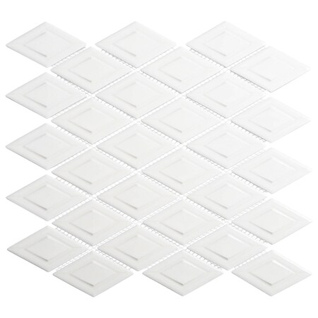 Andova Tiles Venecia Adriatic 1-in. x 3-in. 3D Framed Diamond Glossy Porcelain Wall Mosaic Tile, 10PK ANDVEN1428
