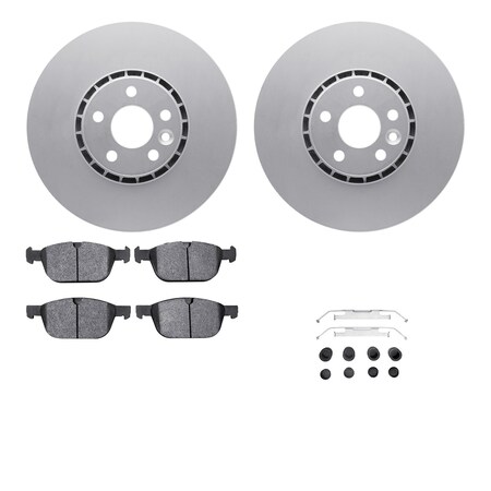 Dynamic Friction Co DFC GEOSPEC Coated Rotors with 5000 Brake Pads - Ceramic and Hardware 4512-27100