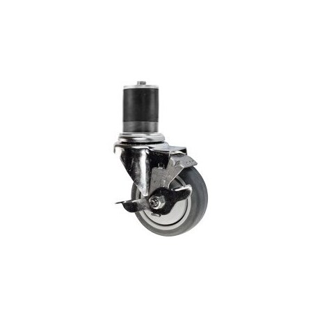 Service Caster 3.5'' SS Thermoplastic Rubber Swivel 1-7/8'' Expanding Stem Caster with Brake SCC-SSEX20S3514-TPRB-TLB-178