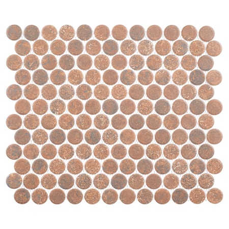 Andova Tiles Estavo Grey 3/4-in. Penny Round Stone Inspired Matte Porcelain Floor & Wall Mosaic Tile ANDESTA1254