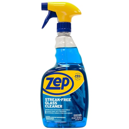 Zep Liquid Glass Cleaner, Blue, Pleasant, Jug, 12 PK ZU112032