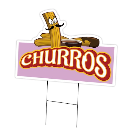 Signmission Churros Yard Sign & Stake outdoor plastic coroplast window, C-DC-1824-Churros C-DC-1824-Churros