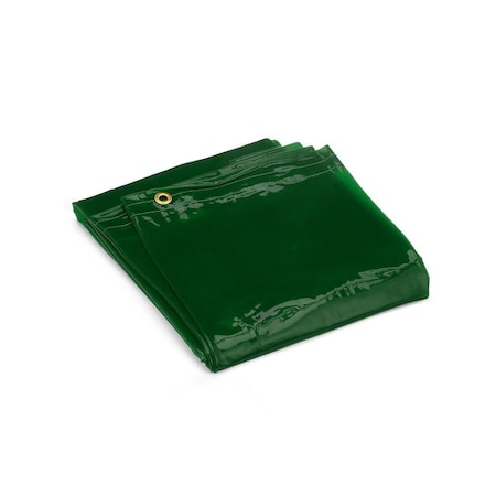 Wilson Welding Curtain, Transparent Vinyl, 8 ft L., 6 ft W., 13 oz, 150° F Withstand Temp., Green 36315