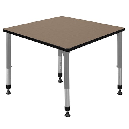 Regency Square Kee Height Adjustable Classroom Activity Table, 36 in W, 36 in L, Noble Oak TB3636NOAPGY