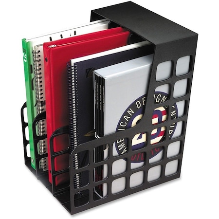 Esselte Pendaflex DecoRack Plastic Magazine File with Two Snap-In Dividers 9 x 10-5/8 x 12 Black 23004