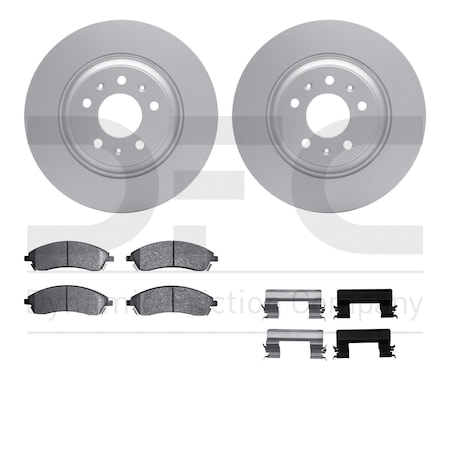 Dynamic Friction Co DFC GEOSPEC Coated Rotors with 5000 Brake Pads - Ceramic and Hardware 4512-46076