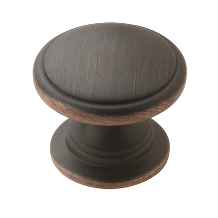 Amerock Ravino 1-1/4 in 32 mm Oil-Rubbed Bronze Cabinet Knob, 25PK 25PK53012ORB