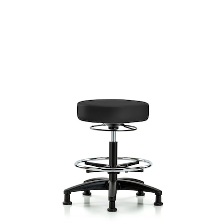 Blue Ridge Ergonomics Vin Stool without Back-Medium Bench Ht with Chr Foot RingandStat Glides in Charcoal Trailblazer Vin BR-VMBSO-RG-CF-RG-8605