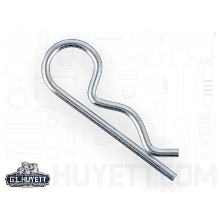 Huyett Bridge Pin, Zn Plt Spg Stl, .125 Wire Dia x 2.5 L x .630 In Eye Dia x Fits 5/8 to 7/8 Shft BP-227