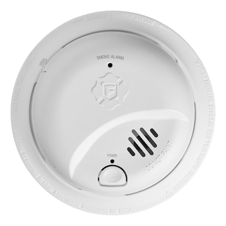 Brk Smoke Alarm, Battery Backup, Incl 9V Battery, Easy Adapter Plug, Battery, 85 dB, Ionization Sensor SMI100-AC