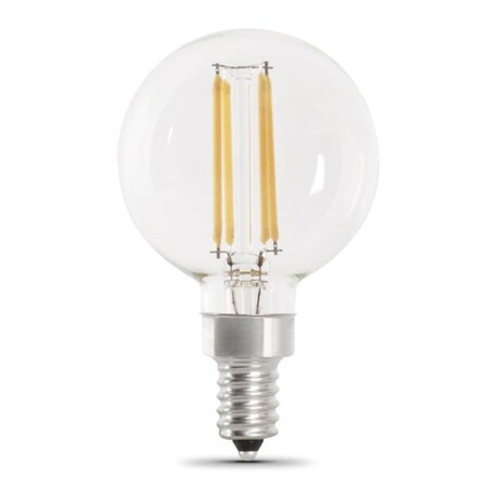 Feit Electric 2 LED Lamp, Globe, G1612 Lamp, 60 W Equivalent, E12 Lamp Base, Dimmable BPG1660/927CA/FIL