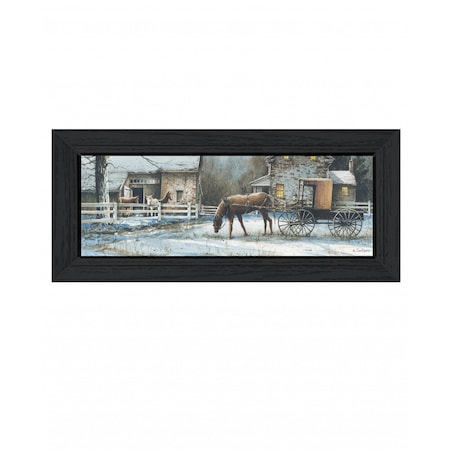 Evening on the Farm Black Framed Print Wall Art