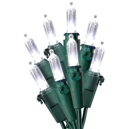 Hometown Holidays Light Set, Christmas, 120 V, 4.8 W, 50-Lamp, LED Lamp, Cool White Lamp, 13.58 in L U12E745A