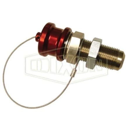 Dixon FloMAX Standard Engine Oil Bulkhead Receiver with Cap, 3/4 in Nominal, Male JIC, Aluminum, Domestic ERJ-C