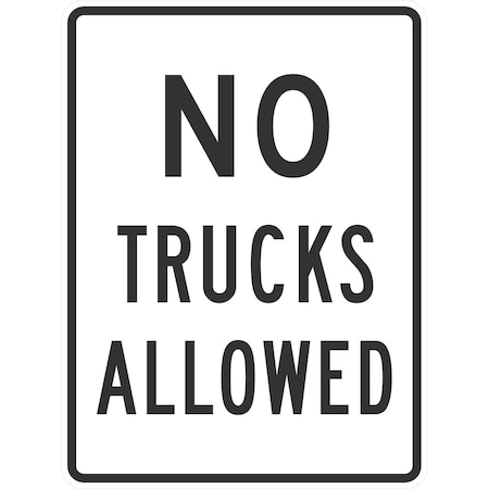 Lyle No Trucks Allowed, 36x48, High Intensity Prismatic, White G-16547-HI_36x48