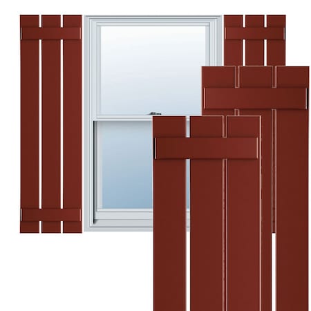 Ekena Millwork True Fit PVC Three Board Spaced Board-n-Batten Shutters, Pepper Red , 17 1/8W x 70H, PR TFP101SBF17X070MR