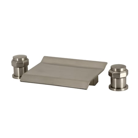 Kingston Brass Two-Handle Deck Mount Waterfall Roman Tub Faucet, Brushed Nickel LS2248AR