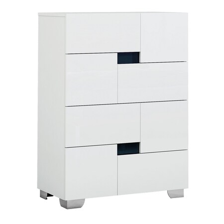Homeroots 44" Superb White High Gloss Chest 329642