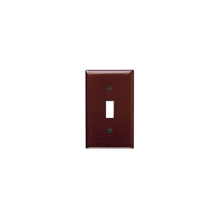 Pass & Seymour TradeMaster TP Wallplate, 4.6875 in L, 2.937 in W, 1 -Gang, Nylon, Brown TP1CC15