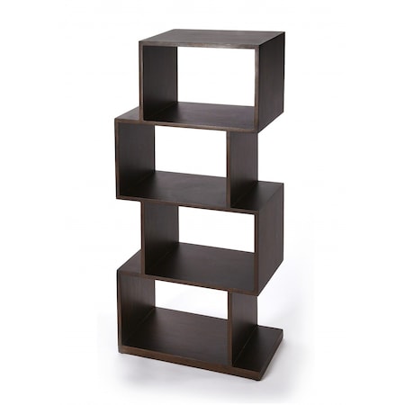 Homeroots 48" Dark Brown Wood Three Tier Bookcase 389559