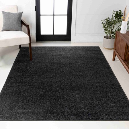 Jonathan Y Haze Solid Low-Pile Black 3 ft. x 5 ft. Area Rug SEU100I-3