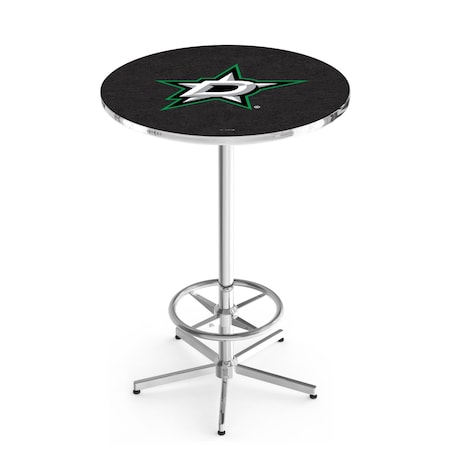 Holland Bar Stool Co 42" Chrome Dallas Stars Pub Table, 36" dia. Top L216C4236DalSta