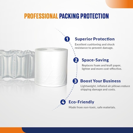 4Dock 8 x 4in Air Pillow Film, 8in x 984ft, 4PK ACF001