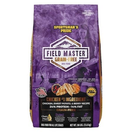 Sportsmans Pride Field Master Dog Food, Small, Medium, Large Breed, Dry, Berry, Chicken, Sweet Potato, 30 lb 10167