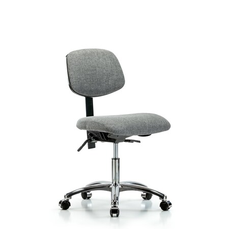 Blue Ridge Ergonomics Desk Chair Desk Chair, Fabric, Chr Tilt Casters, Gry, No Arms, 19" to 24" Height, Fabric, Grey BR-FDHCH-CR-T1-A0-CC-F44