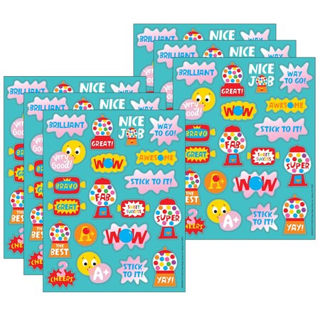 Eureka Bubblegum Scented Stickers, 80-Piece Set, 6PK 650935