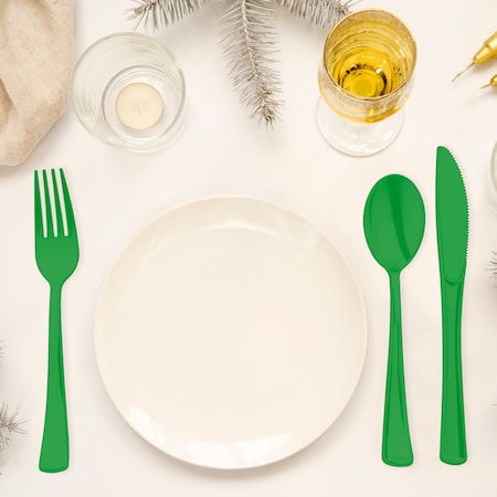 Smarty Had A Party Green Disposable Plastic Party Cutlery Set, 1800PK 410CS-G-CASE