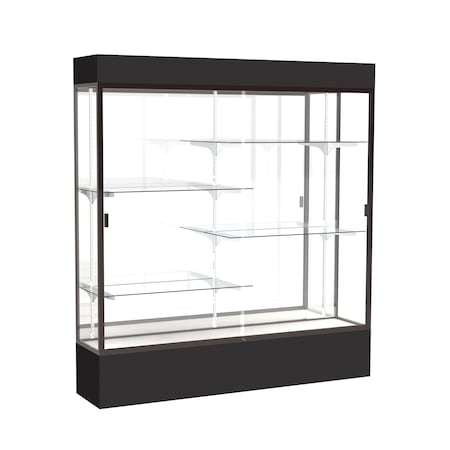 Ghent Lighted Floor Display Case 72x80x16, Mirror, Bronze 3176MB-BZ-BK