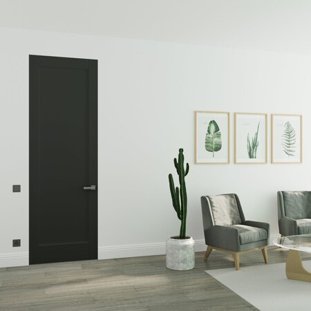 Sartodoors Hidden Door Black 36x84 Solid Core Modern Interior QUADRO4111MF-BLK-36x84-LH-O