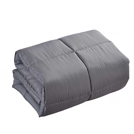 Homeroots Dark Gray Queen Polyester Thread Count Down Alternative Comforter 265982