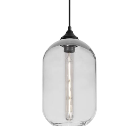 Besa Lighting Besa Omega 12 Outdoor Pendant, Clear, Black Finish, 1x 5W LED Filament OP-OMEGA12CL-EDIL-BK
