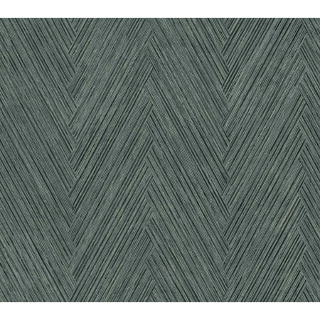 York Wallcoverings Thatched Chevron Bottle Green Wallpaper FM1054