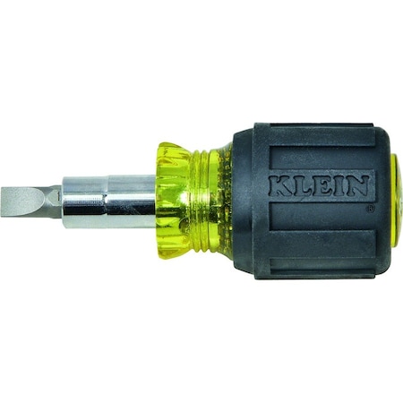 Klein Tools Multi-Bit Screwdriver / Nut Driver, 6-in-1, Stubby, Ph, Sl Bits 32561