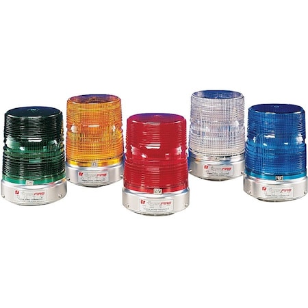 Federal Signal Warning Light, Amber, Double Flash Strobe Tube, 120V AC, 80 FPM, 5 11/16 in Dia., (F) 1/2 in NPT 131DST-120A