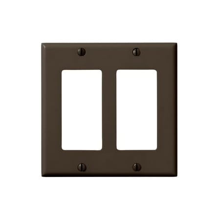 Leviton Decora Wallplate, Standard Size, Gang 2, Brown 80409