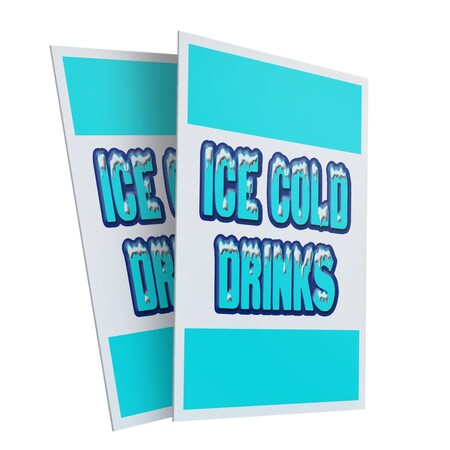 Signmission Ice Cold Drinks, Plastic Signs Only 24 Inch x 36 Inch, Corrugated Plastic, 2PK CSB-2436-2PACK-Ice Cold Drinks