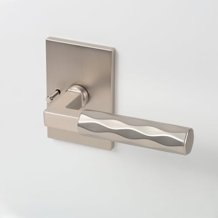 Mcbowery Hailey Satin Nickel Bed/Bath Door Handle, Rectangular Rosette, Concealed Screws (Privacy) 203PVSN