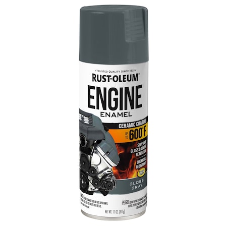Rust-Oleum Automotive 600 Degrees F Engine Enamel Spray, Gray, Gloss, 11 oz 366435