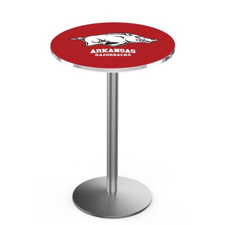 Holland Bar Stool Co 42" Stainless Steel Arkansas Pub Table, 36" dia. Top L214S4236ArknUn